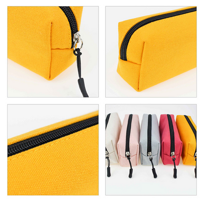 Multi Color Large Capacity Canvas Pencil Case Pouch Stationary Bag MOQ 10