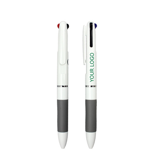 Tri-color Ballpoint Pen, 3 Ink Colors of Red, Blue and Black, Retractable Ballpoint Pens, MOQ 10