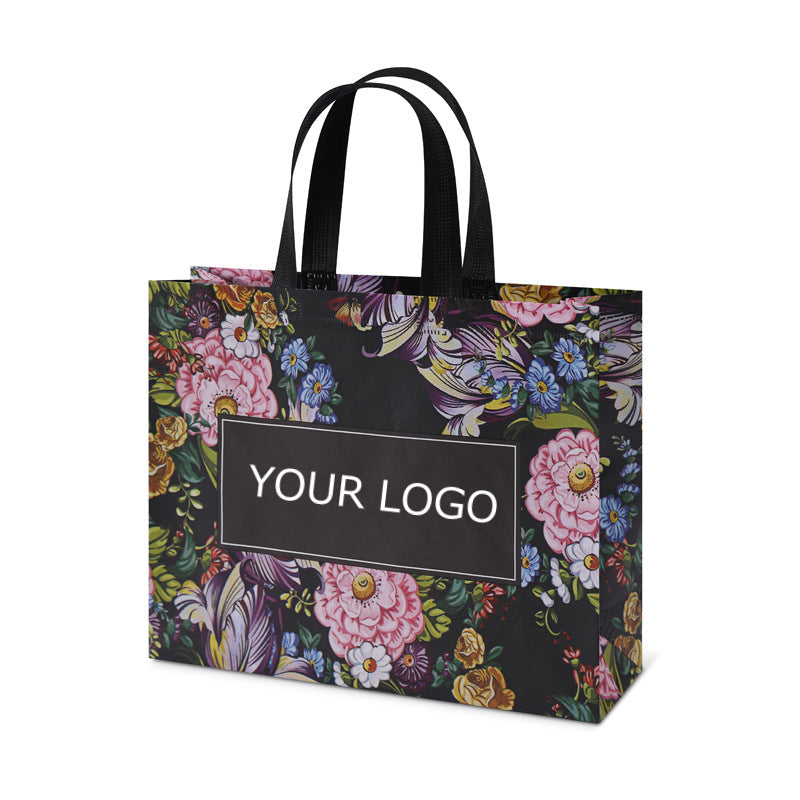 12.60"x10.24"x3.94" Lamination Non-woven Shopping Tote Bag Eco-friendly Storage Bag