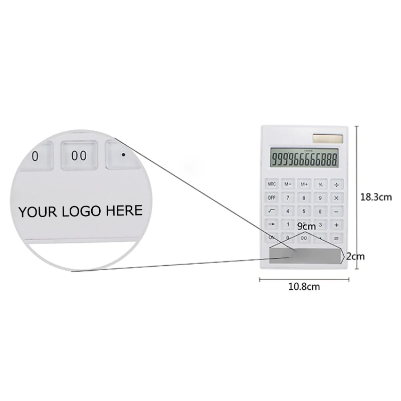 Solar Power Transparent Button Calculator for Business Office School Calculating MOQ 50