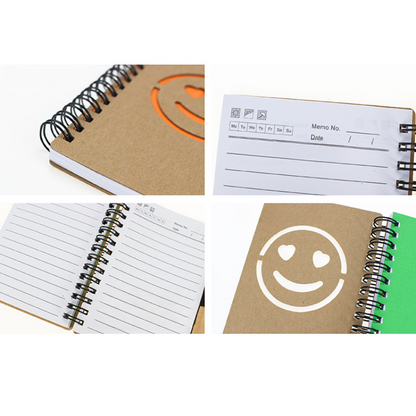 Eco Friendly Notepad with Lovely Smiley Face, included a Pen, 4" x 5", 70 Sheets, MOQ 50