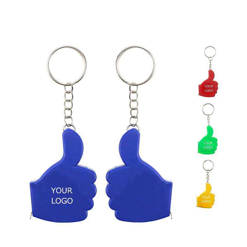 Colorful Thumb-up Tape Measure, 1M, Key Ring, Key Chain, MOQ 100