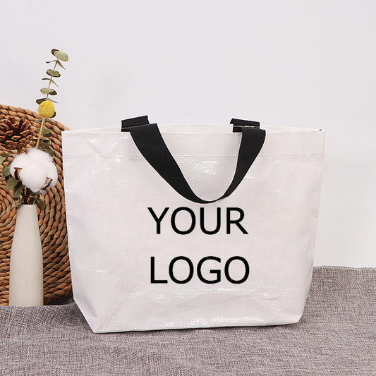 PP Polypropylene Woven Bag, One-shoulder Portable Shopping Bag, Plastic Woven Bag,15" x 14" x 6"