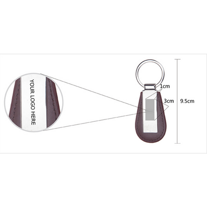 Leather Key Chain, Water Drop Shape Key Tag, MOQ 20