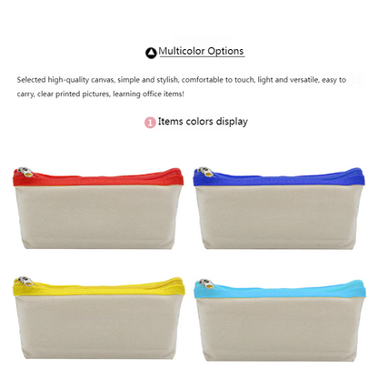 Pencil Case Pouch with Colorful Zipper MOQ 10