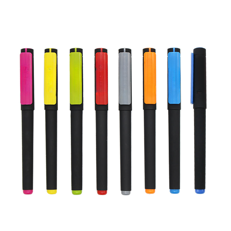 Gel Pens, Colorful Pen Cap, Plastic Black Barrel, MOQ 10