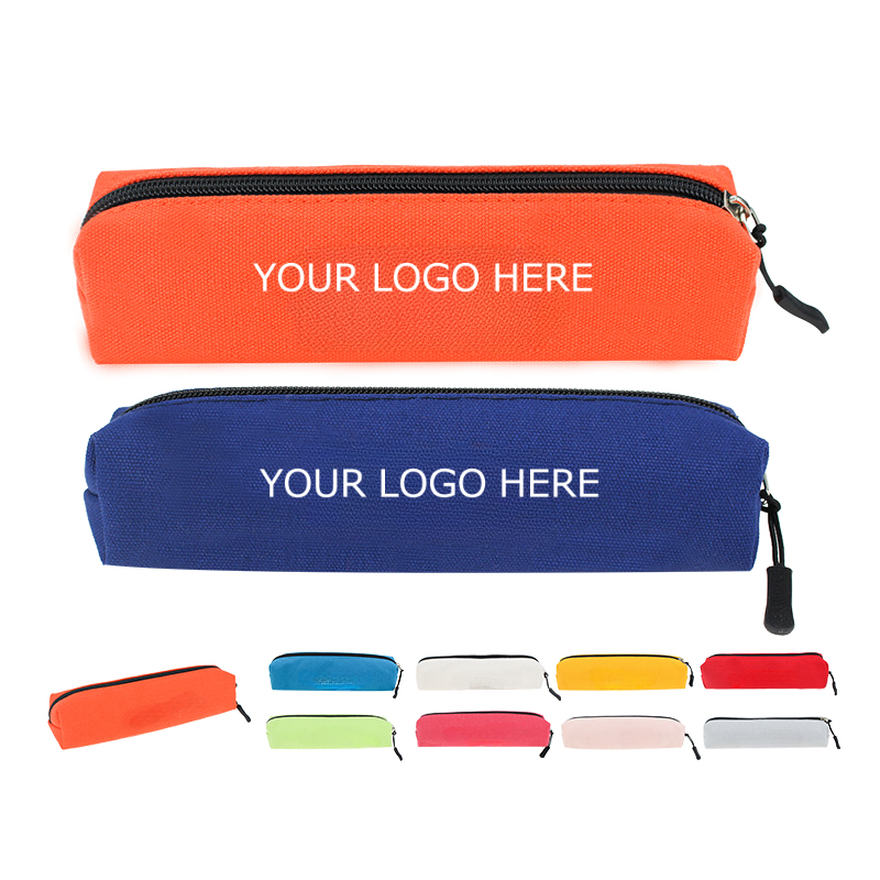 Multi Color Canvas Pencil Case Pouch with Zipper MOQ 10