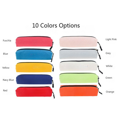 Multi Color Canvas Pencil Case Pouch with Zipper MOQ 10