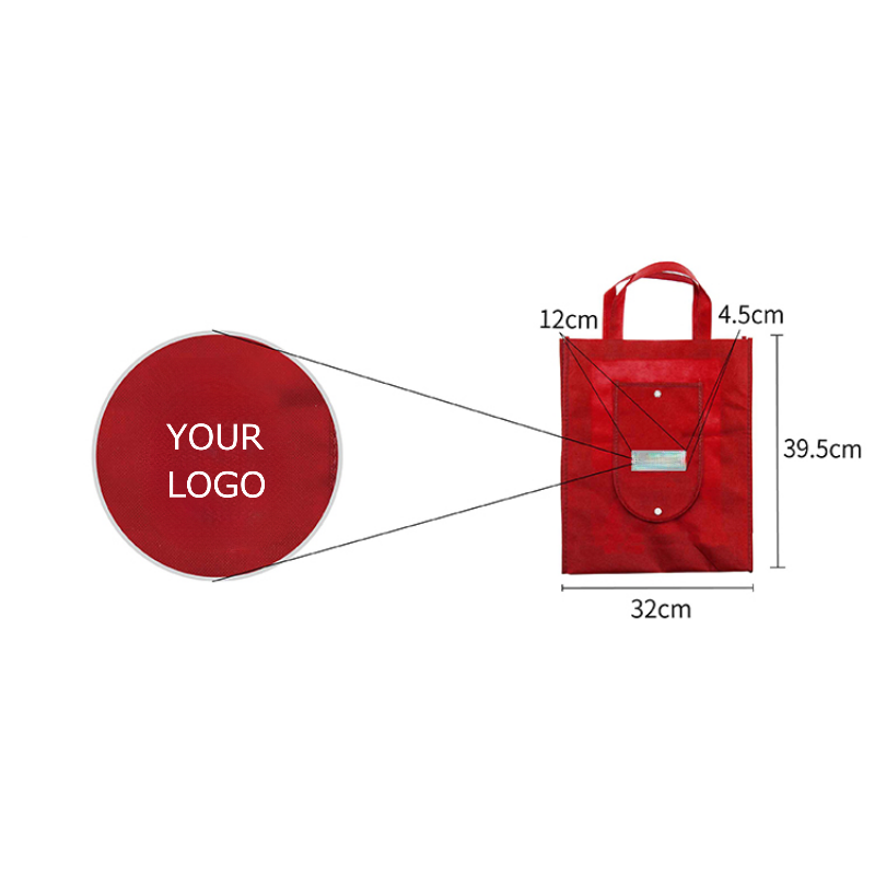 Foldable Non-woven Bag, Portable Bag with a Large Storage Space, 15.6" x 12.6" x 3.9", MOQ 500