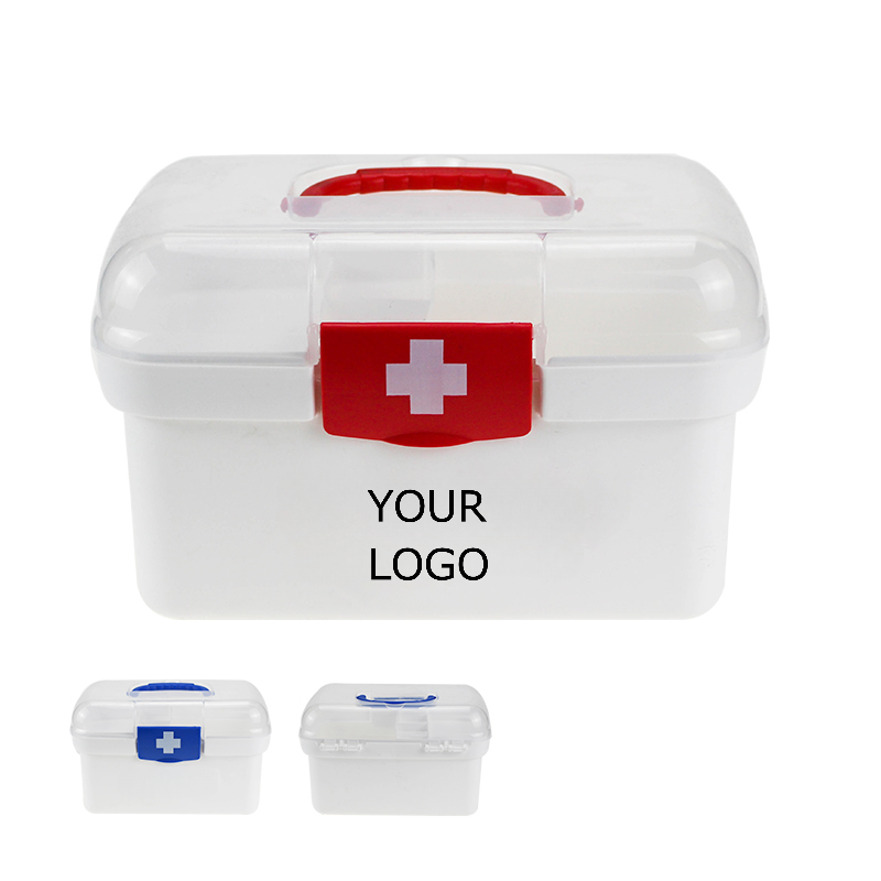 Portable Family Medicine Box Organizer Container, Plastic Medicine Storage Box, 8.5" x 5.9" x 5.1", MOQ 50