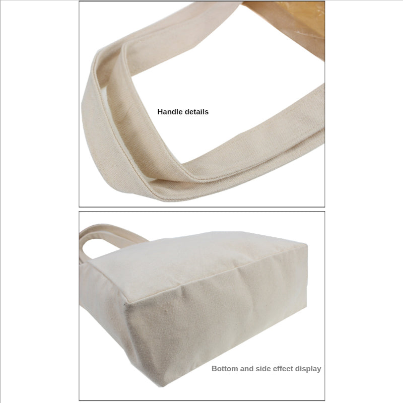 Large Capacity Canvas Natural Color Tote Bag with Wide Bottom and Wide Side, Lightweight, Durable, MOQ 100