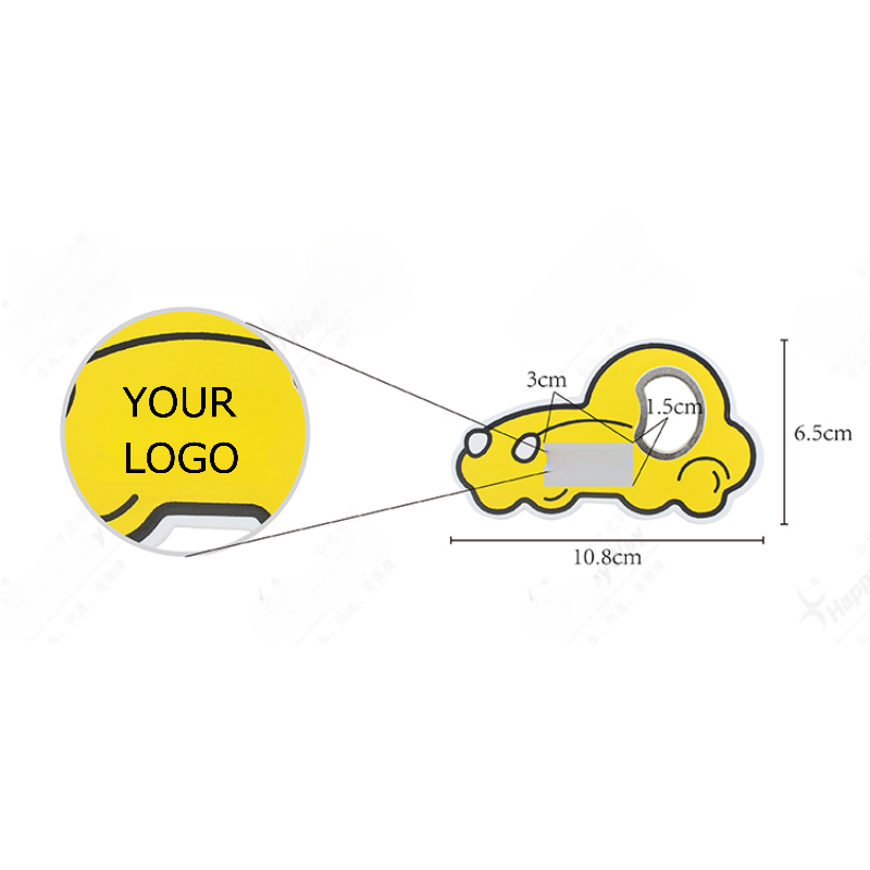 Cute Car Shaped Bottle Opener with Magnet, Fridge Magnet Sticker, MOQ 100