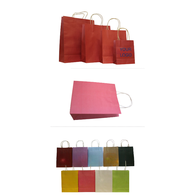 Kraft Paper Bags with Handles , Eco-Friendly Gift Bags - Medium Size, 10.6" X 8.3"  X 4.3", MOQ 100