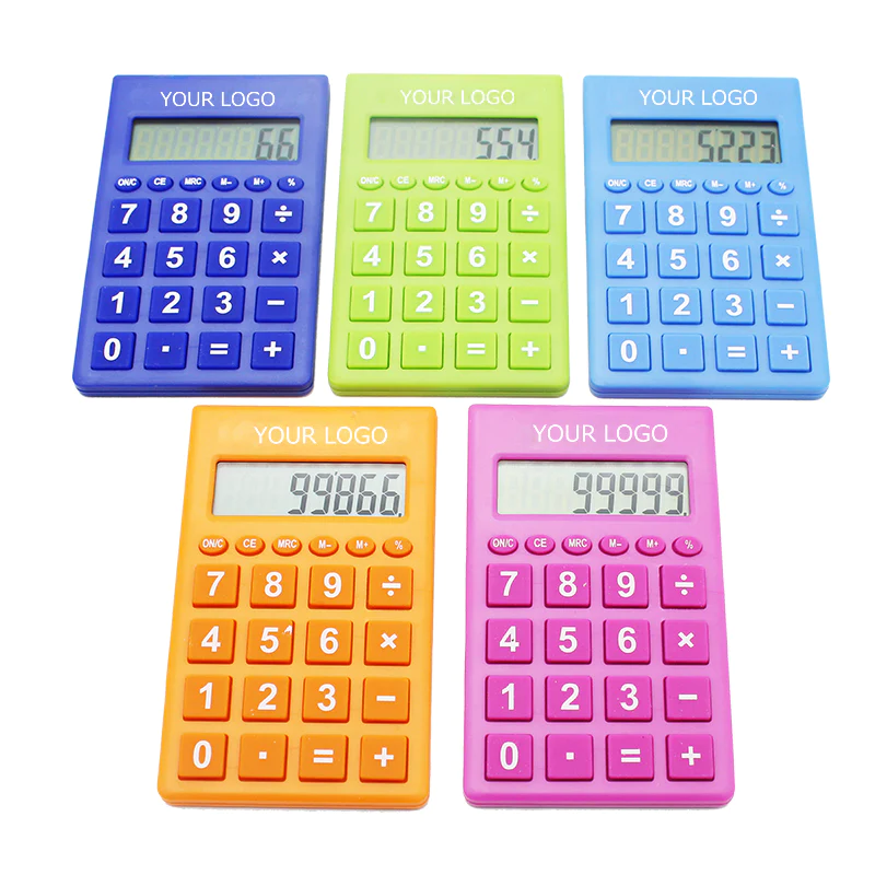 Multi-color Large Display Pocket Size Calculator for Student School Classroom Office Accounting Tools MOQ 50