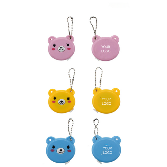 Key Chain, Key Ring, Retractable Colorful Bear Tape Measure, 1.5M, MOQ 100