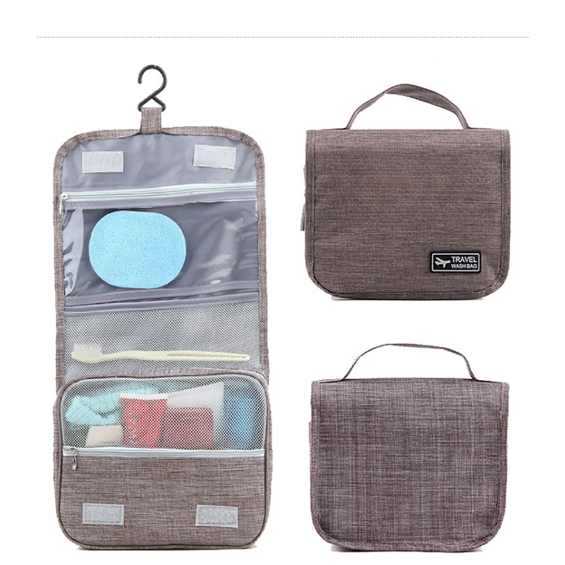 Korean Style Portable Toiletry Bag, Oxford Fabric Cosmetic Bag, 8.7" x 4.3" x 8.7", MOQ 10