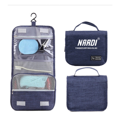 Korean Style Portable Toiletry Bag, Oxford Fabric Cosmetic Bag, 8.7" x 4.3" x 8.7", MOQ 10