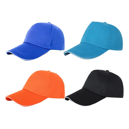 Solid Color Polyester Cotton 5-panel Baseball Cap, Adjustable Metal Buckle, MOQ 10