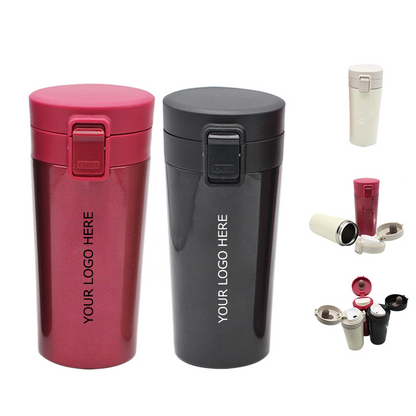 380ML Stainless Steel Vacuum Insulated Bottle with Press  Button Lid, MOQ 10