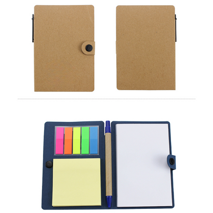 Snap Button Closure Memo Pad with a Pen, 4" x 6", MOQ 10