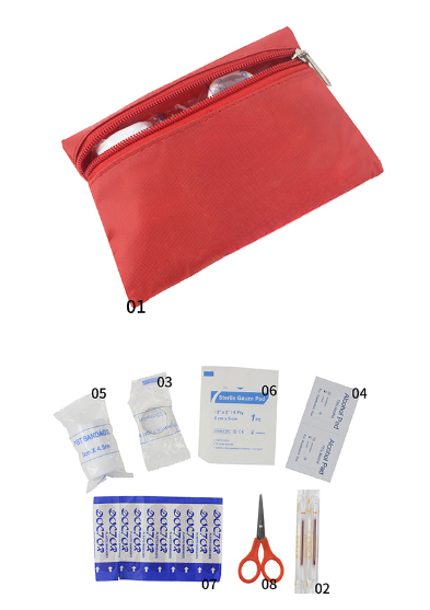 Mini First Aid Kit,Portable 8-Piece First Aid Kit, MOQ 10