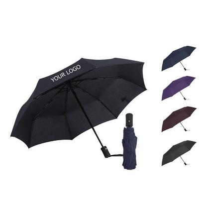 Travel Umbrella Windproof with 8 Ribs, Auto Open Close, Compact Folding Umbrella, Lightweight Portable for Women and Men, MOQ 50