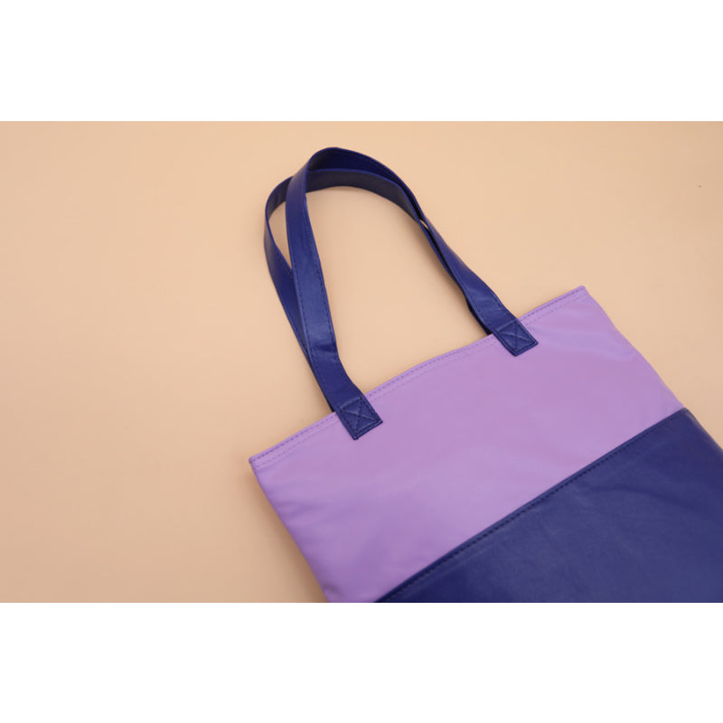 13.39"x15.75"x4.72" Fashion Canvas Two-tone Patchwork Tote Bag with Your Logo